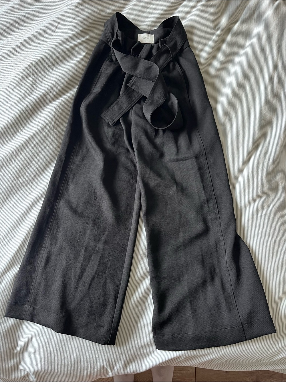 Aritzia Wide-Leg Tie-Waist Black Jumpsuit Pants